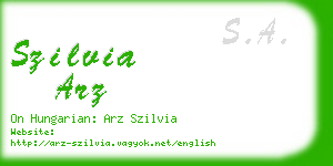 szilvia arz business card